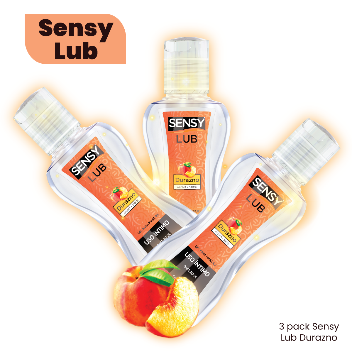 Image of Sensy Lub 3 Pack Durazno