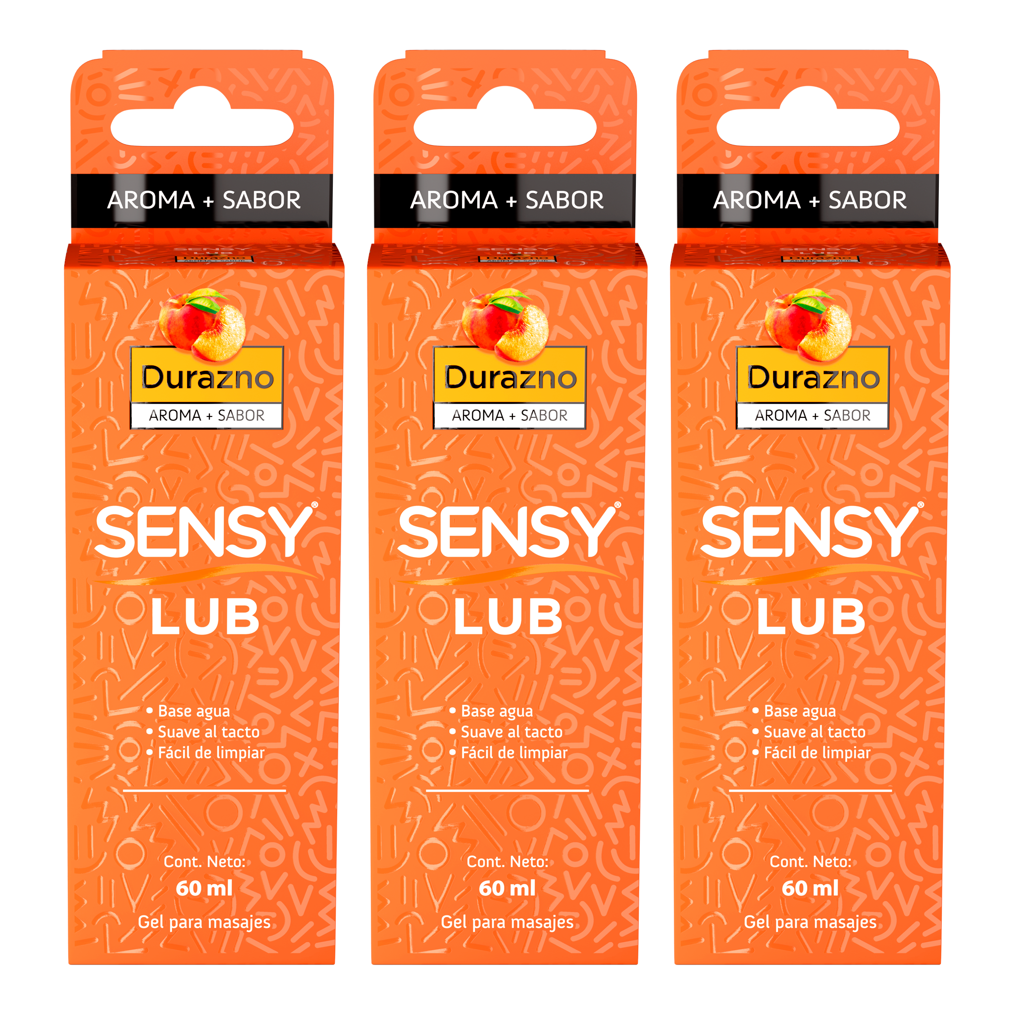 Image of Sensy Lub 3 Pack Durazno