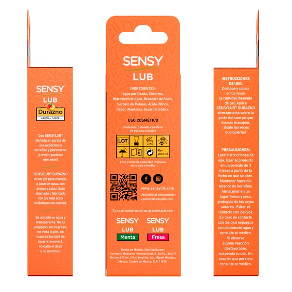 Sensy Lub 3 Pack Durazno